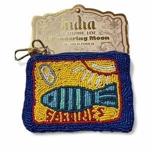 Wandering Moon Beaded Sardines Design Coin Pouch